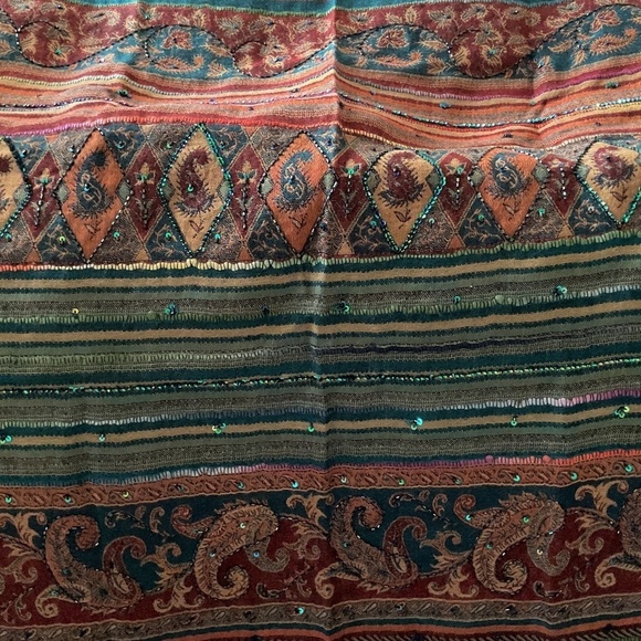 NWOT Wool riverside pashmina multicolor large scarf - Picture 3 of 7